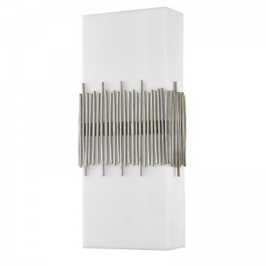 Hospitality Hotel Wall Sconce Antik Siliver kivitelben és téglalap alakú akril árnyékban a szállodában tipikus vendégszobában